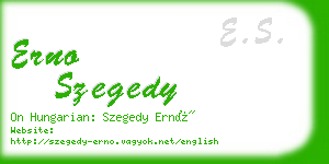 erno szegedy business card